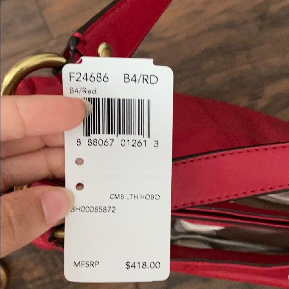 Coach red leather Campbell hobo bag - Picture 10 of 10